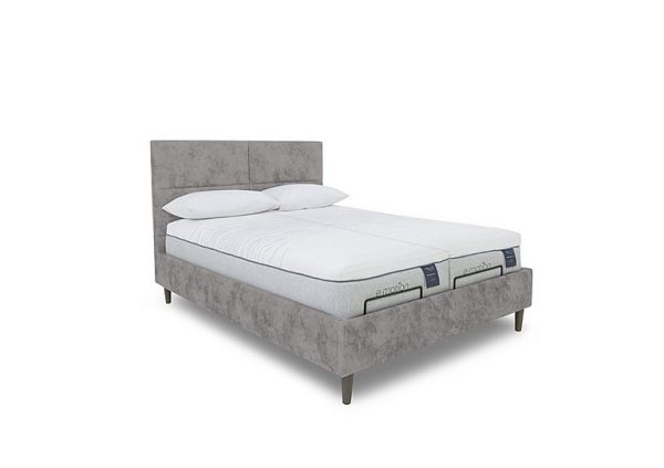 E Motion Sakura Dual Adjustable Bed Frame with Massage Function  King Size  Daytona Silver | Bed Sava