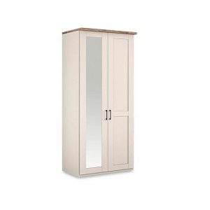 Wiemann  Adeline 2 Door Hinged Wardrobe With Left Hand Mirror  Champagne | Bed Sava