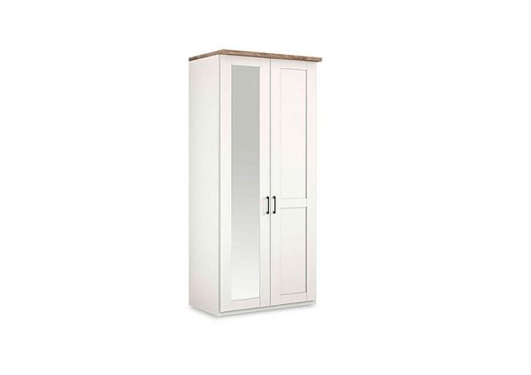 Wiemann  Adeline 2 Door Hinged Wardrobe With Left Hand Mirror  White | Bed Sava