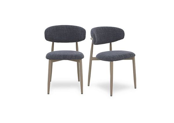 Aimar Pair of Open Back Dining Chairs  Dark Grey | Bed Sava