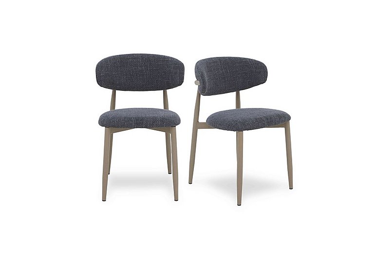 Aimar Pair of Open Back Dining Chairs - Dark Grey