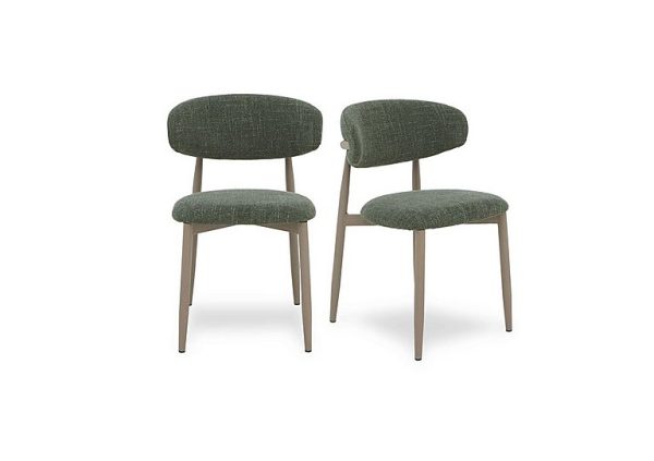 Aimar Pair of Open Back Dining Chairs  Green | Bed Sava