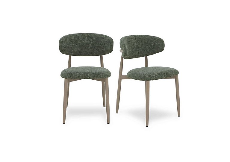 Aimar Pair of Open Back Dining Chairs - Green