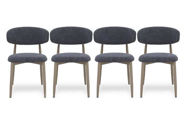 Aimar Set of 4 Open Back Dining Chairs  Dark Grey | Bed Sava