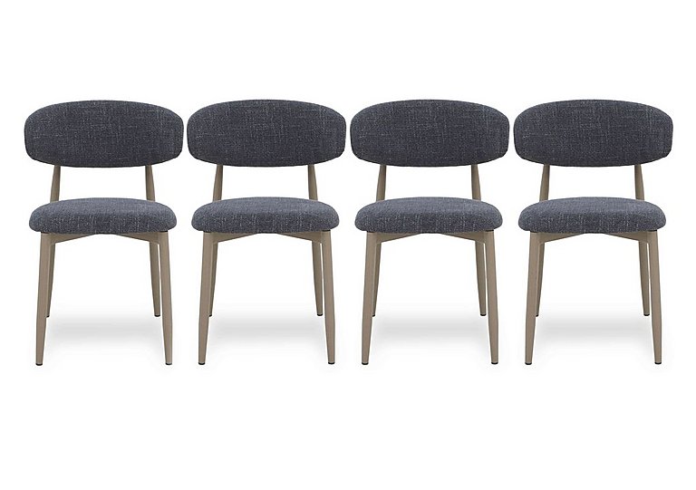 Aimar Set of 4 Open Back Dining Chairs - Dark Grey