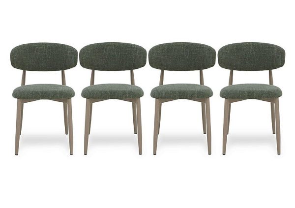 Aimar Set of 4 Open Back Dining Chairs  Green | Bed Sava