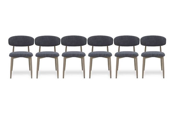 Aimar Set of 6 Open Back Dining Chairs  Dark Grey | Bed Sava