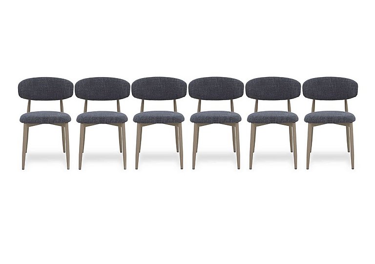 Aimar Set of 6 Open Back Dining Chairs - Dark Grey
