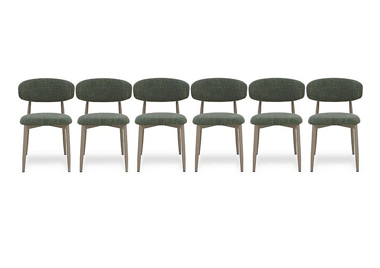Aimar Set of 6 Open Back Dining Chairs - Green