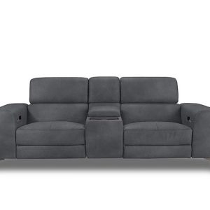 Action Fabric 3 Seater Power Recliner Media Sofa | Bed Sava