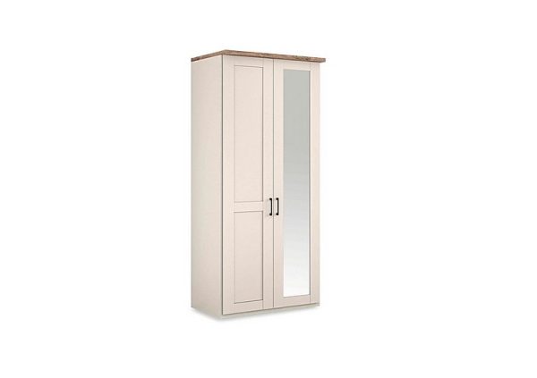 Wiemann  Adeline 2 Door Hinged Wardrobe with Right Hand Mirror  Champagne | Bed Sava