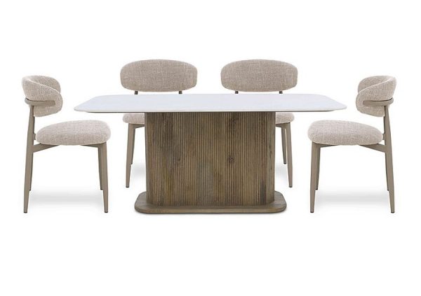 Aimar Rectangular Dining Table and 4 Open Back Chairs | Bed Sava