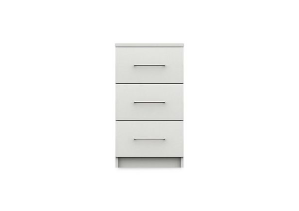 London Bedrooms  Castle 3 Drawer Bedside Cabinet  Frost | Bed Sava