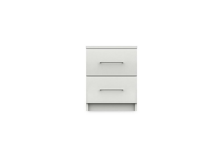 London Bedrooms - Castle 2 Drawer Bedside Cabinet - Frost