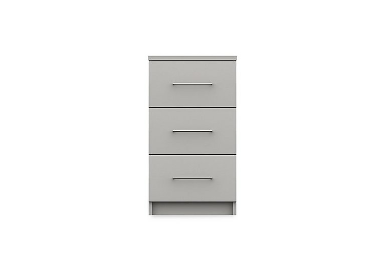 London Bedrooms - Castle 3 Drawer Bedside Cabinet - Grey