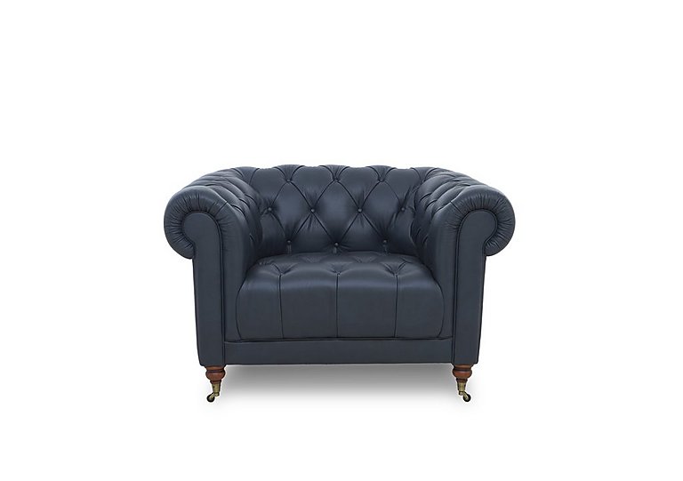 Columbus Leather Armchair with Castors