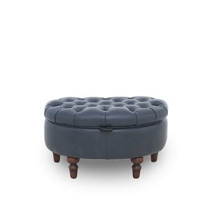 Columbus Leather Half Moon Footstool | Bed Sava