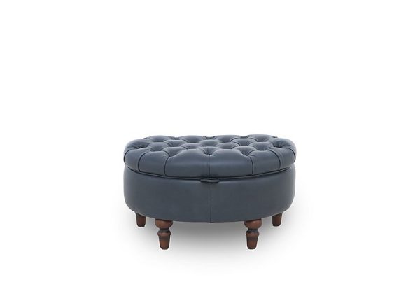 Columbus Leather Half Moon Footstool | Bed Sava