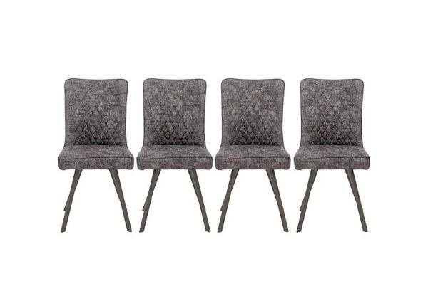 Earth Set of 4 Dining Chairs  Graphite | Bed Sava