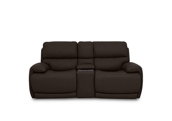 Link NC Leather 2 Seater Power Recliner Sofa with Power Headrests and Cupholders | Bed Sava