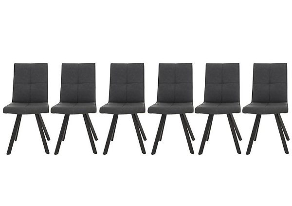 Phoenix Set of 6 Dining Chairs  Dark Grey | Bed Sava