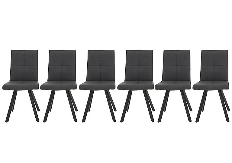 Phoenix Set of 6 Dining Chairs - Dark Grey
