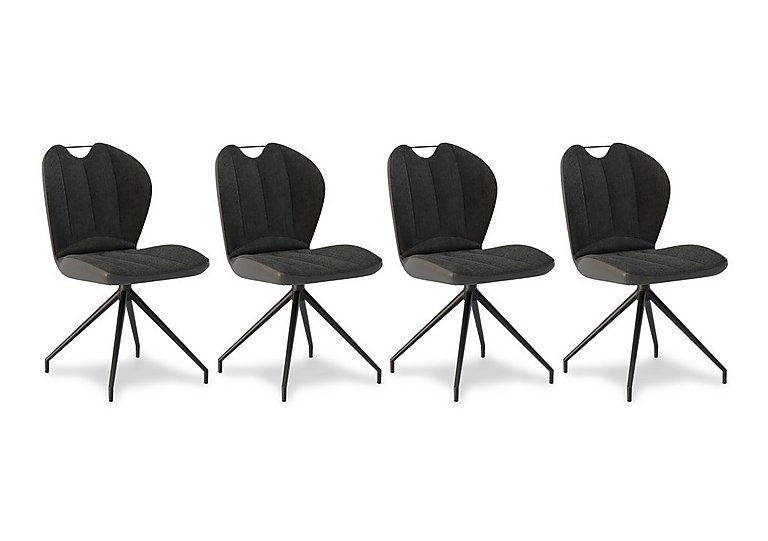 Raul Set of 4 Swivel Dining Chairs - Anthracite