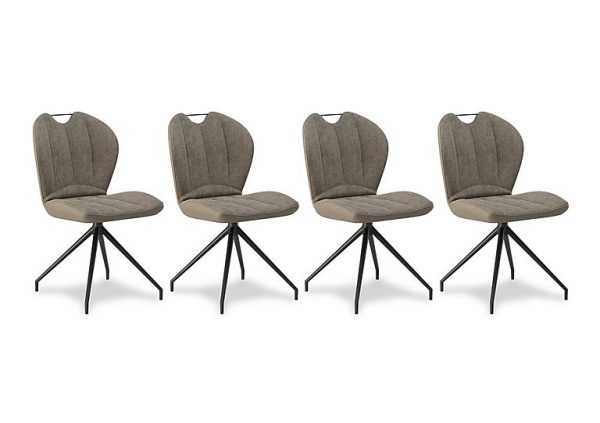 Raul Set of 4 Swivel Dining Chairs | Bed Sava