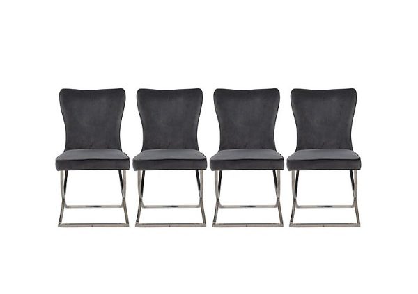 Vanquish Set of 4 Dining Chairs  Grey | Bed Sava