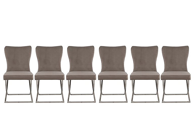 Vanquish Set of 6 Dining Chairs - Taupe