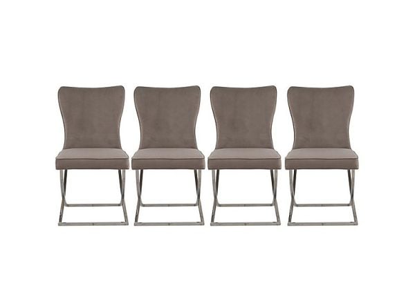 Vanquish Set of 4 Dining Chairs  Taupe | Bed Sava