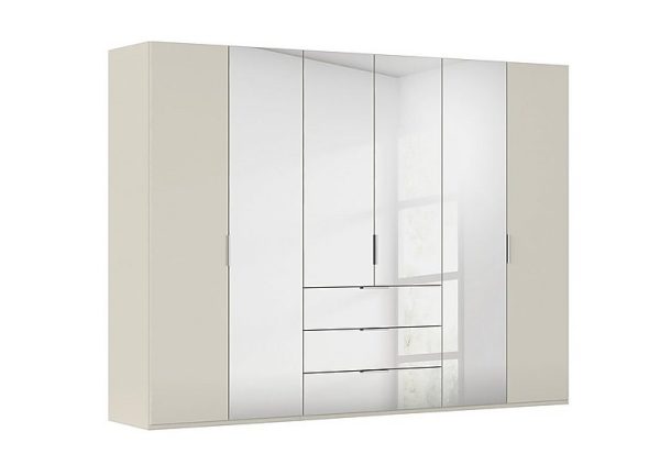 Rauch  Formes 6 Door Bifold Combi Wardrobe with 2 Glass Doors and 4 Mirror Doors | Bed Sava