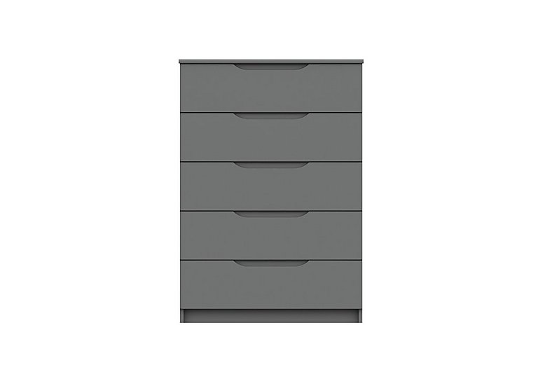 London Bedrooms - St Pancras 5 Drawer Chest - Dust Grey Gloss