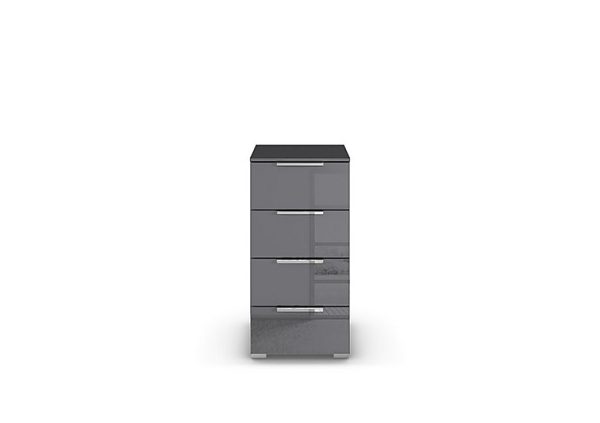 Rauch  Cairns 4 Drawer Bedside Cabinet  Graphite | Bed Sava