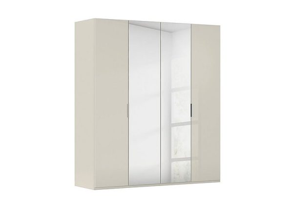 Rauch  Formes 4 Door Bifold Glass Wardrobe with 2 Mirror Doors | Bed Sava