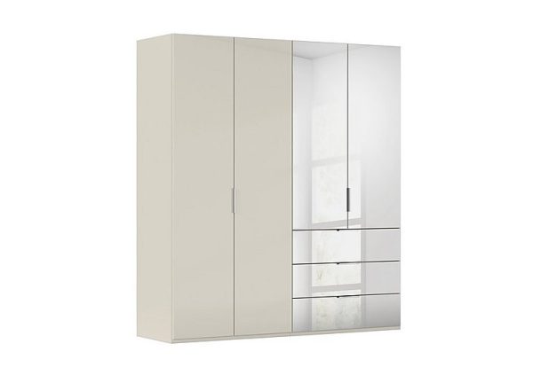 Rauch  Formes 4 Door Bifold Combi Wardrobe with 2 Full Height Glass Doors | Bed Sava