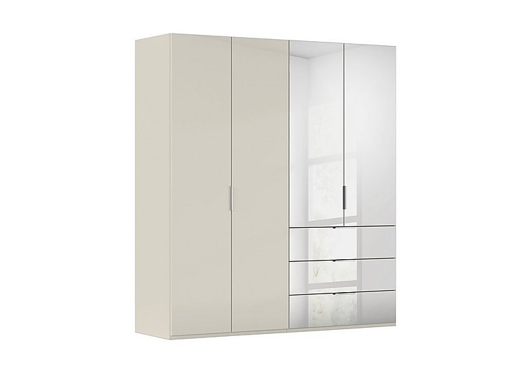 Rauch - Formes 4 Door Bifold Combi Wardrobe with 2 Full-Height Glass Doors