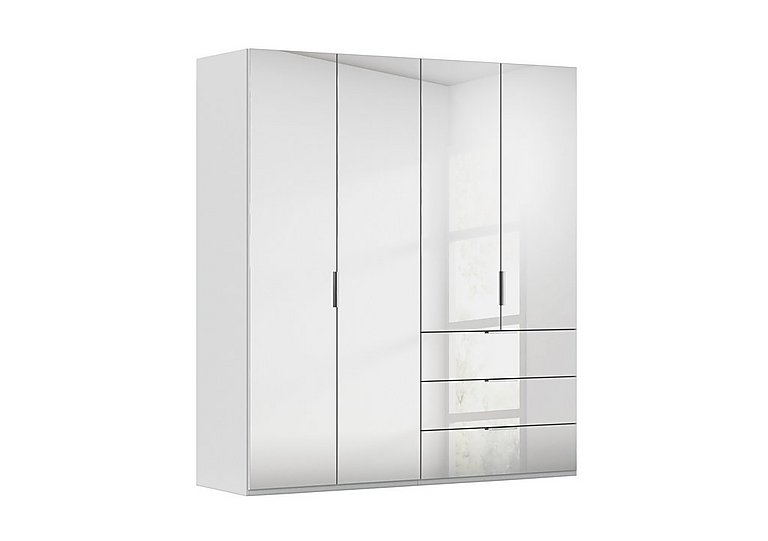 Rauch - Formes 4 Door Bifold Combi Mirror Wardrobe - Silk Grey/Silk Grey Front