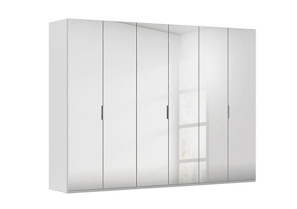 Rauch  Formes 6 Door Bifold Wardrobe with Mirror Doors  Silk GreySilk Grey Front | Bed Sava