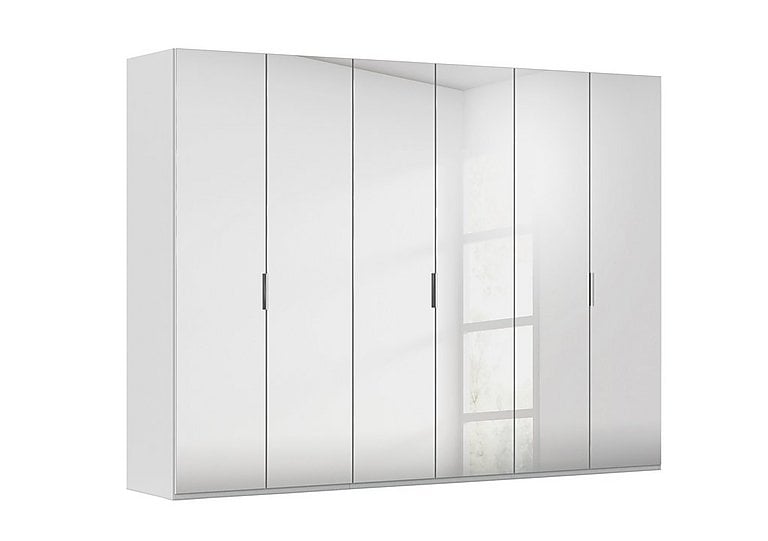 Rauch - Formes 6 Door Bifold Wardrobe with Mirror Doors - Silk Grey/Silk Grey Front