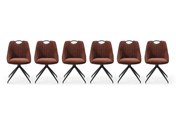 Jai Set of 6 Swivel Dining Chairs | Bed Sava