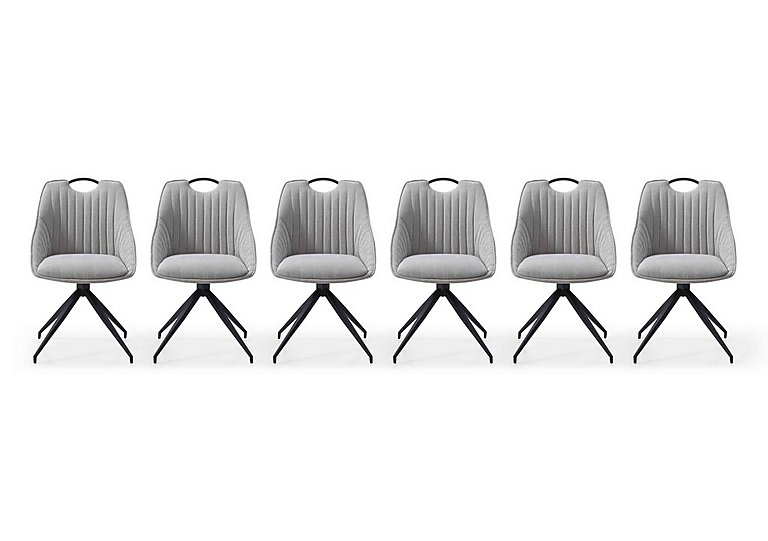 Jai Set of 6 Swivel Dining Chairs - Silver