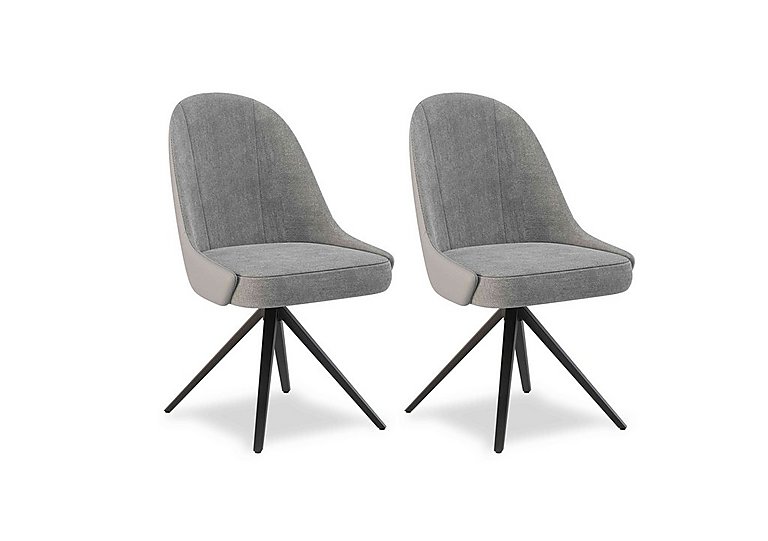 Jose Pair of Swivel Dining Chairs - Stone