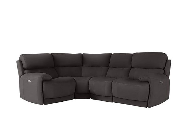 Link NC Leather Power Recliner Left Hand Facing Corner Sofa with Power Headrests | Bed Sava