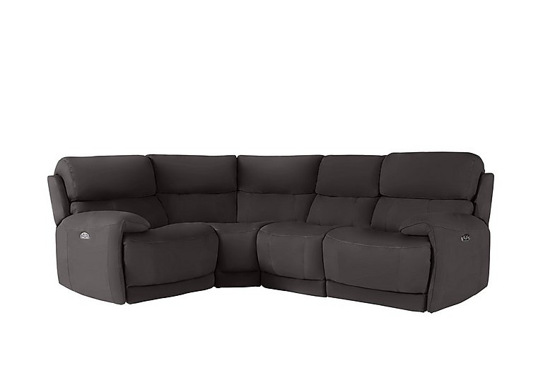 Link NC Leather Power Recliner Left Hand Facing Corner Sofa with Power Headrests