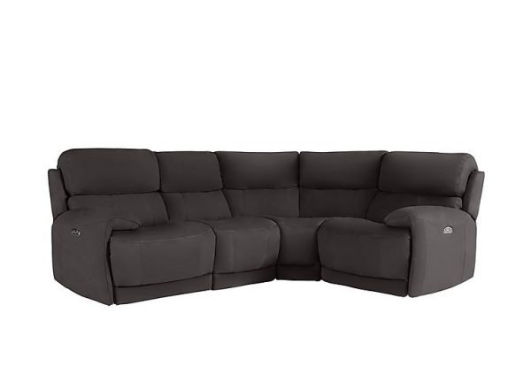 Link NC Leather Power Recliner Right Hand Facing Corner Sofa with Power Headrests | Bed Sava
