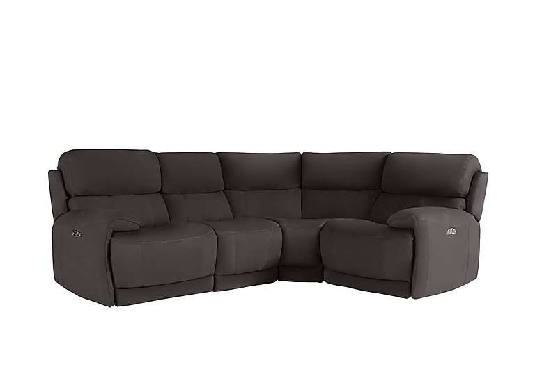 Link NC Leather Power Recliner Right Hand Facing Corner Sofa with Power Headrests