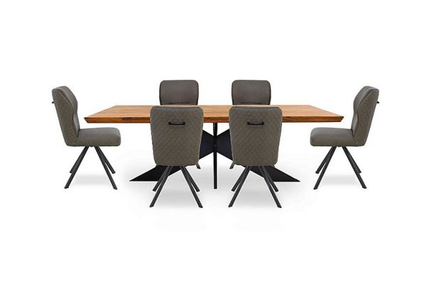 Bodahl  Loki Large Dining Table and 6 Steel Swivel Chairs  Old Bassano | Bed Sava