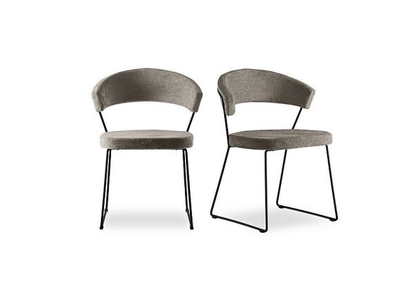 Connubia  New York Pair of Black Metal Leg Dining Chairs | Bed Sava