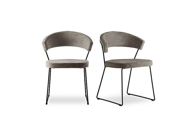 Connubia  New York Pair of Black Metal Leg Dining Chairs | Bed Sava